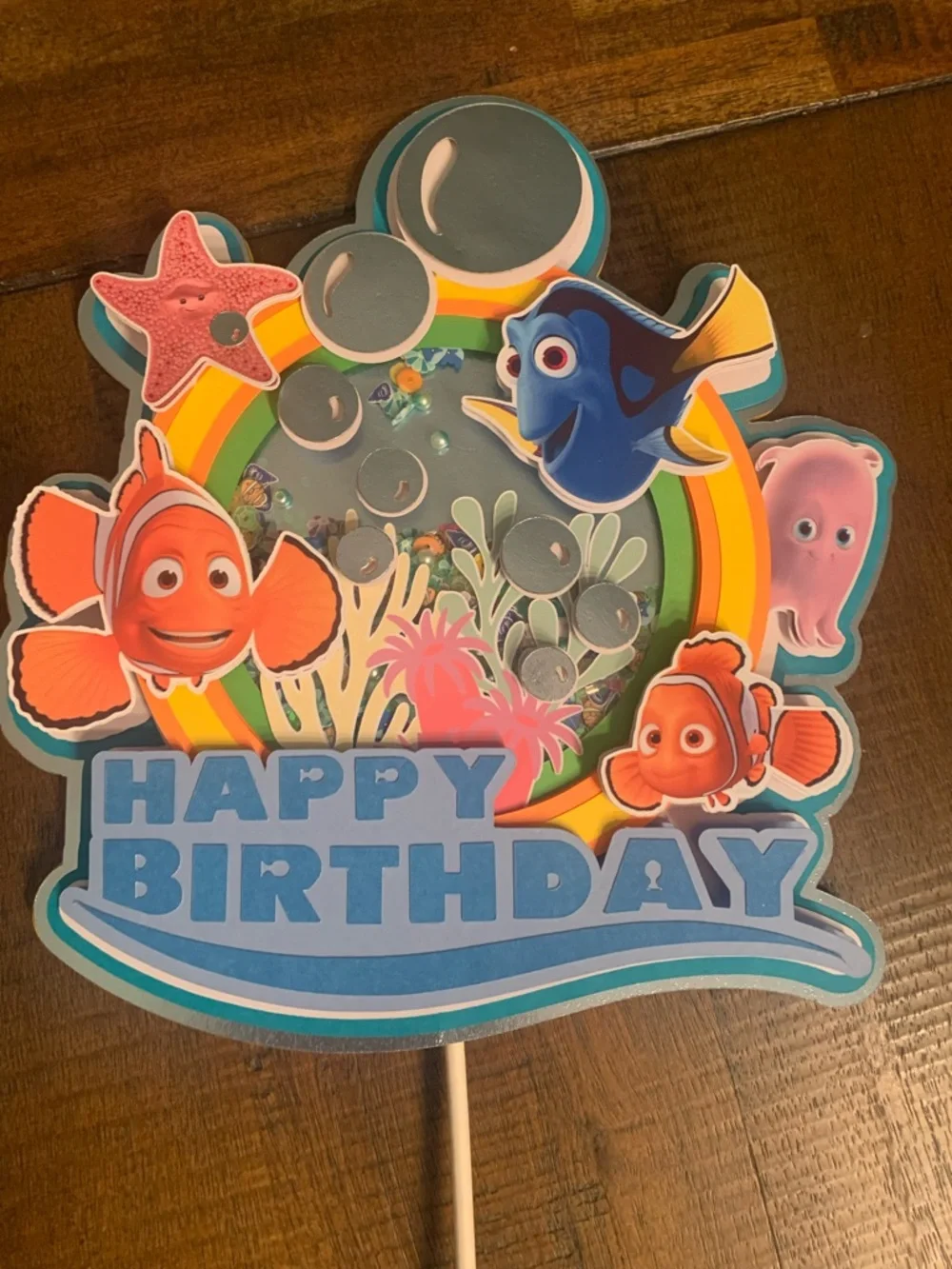 Happy Birthday Shaker Cake Topper - Nemo